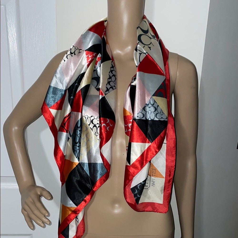 Coach Multicolor Geometric Scarf - Picture 6 of 8